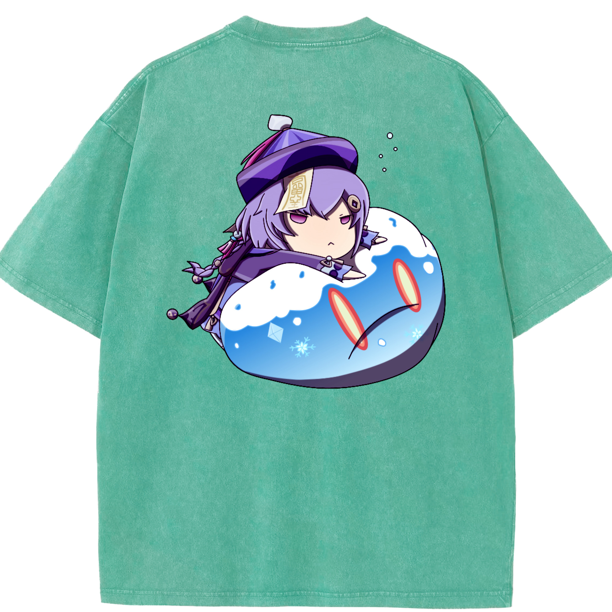 げんし神 七七 なな  genshin Nana 綿100% ヴィンテージ風 半袖Tシャツ（背面プリント）